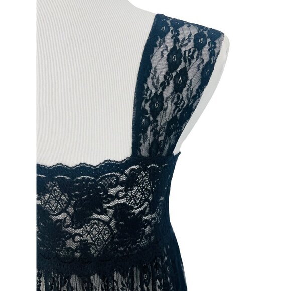 NWT Free People Romantic Black Lace Boho Maxi Dress - Picture 13 of 16